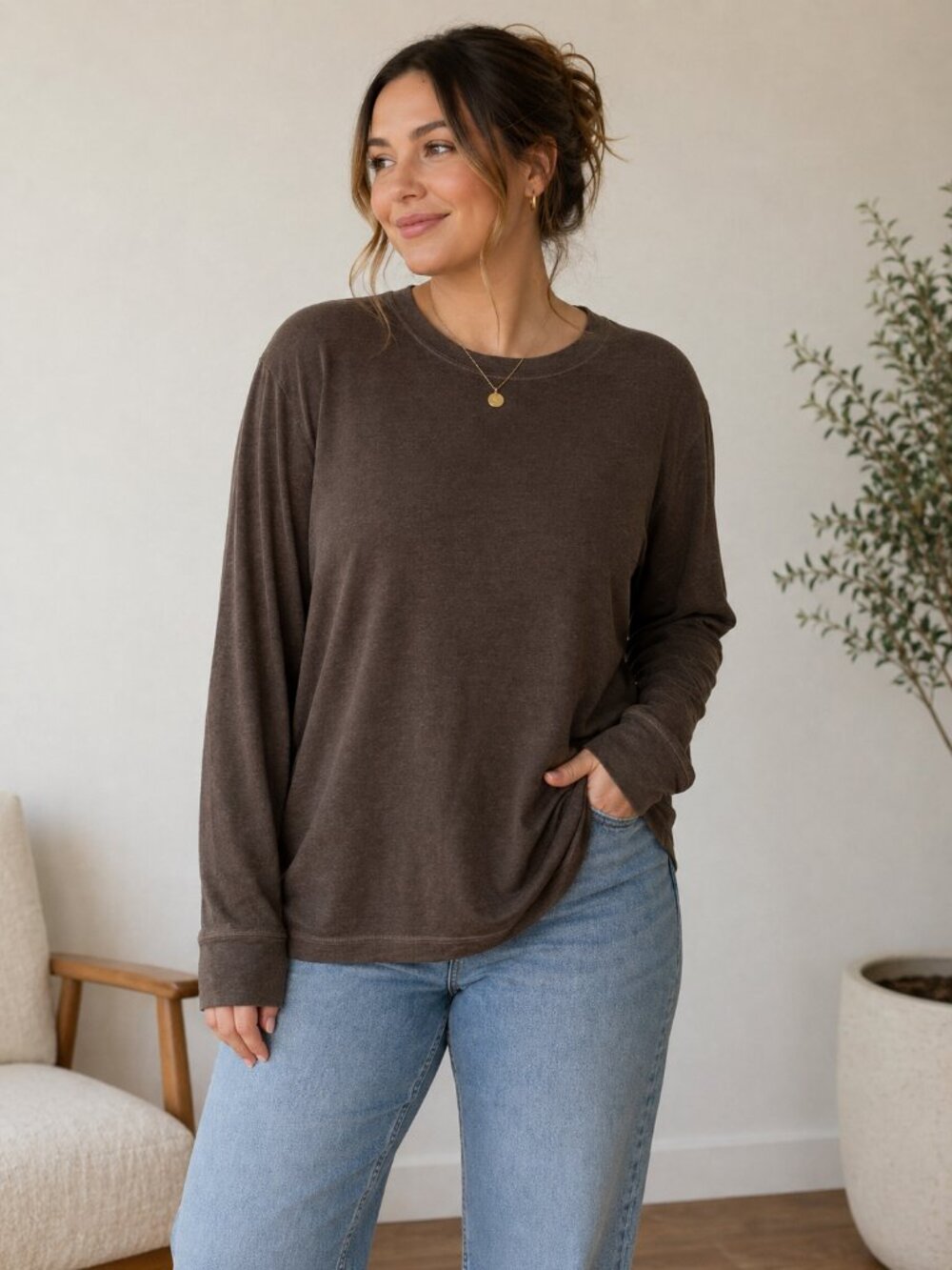 $40 Retail Gap Olive Ribbed Long Sleeve Tee XL